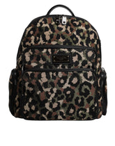 Dolce & Gabbana Multicolor Leopard Print DG Logo Plaque Men Backpack Bag -   -  Dolce & Gabbana.